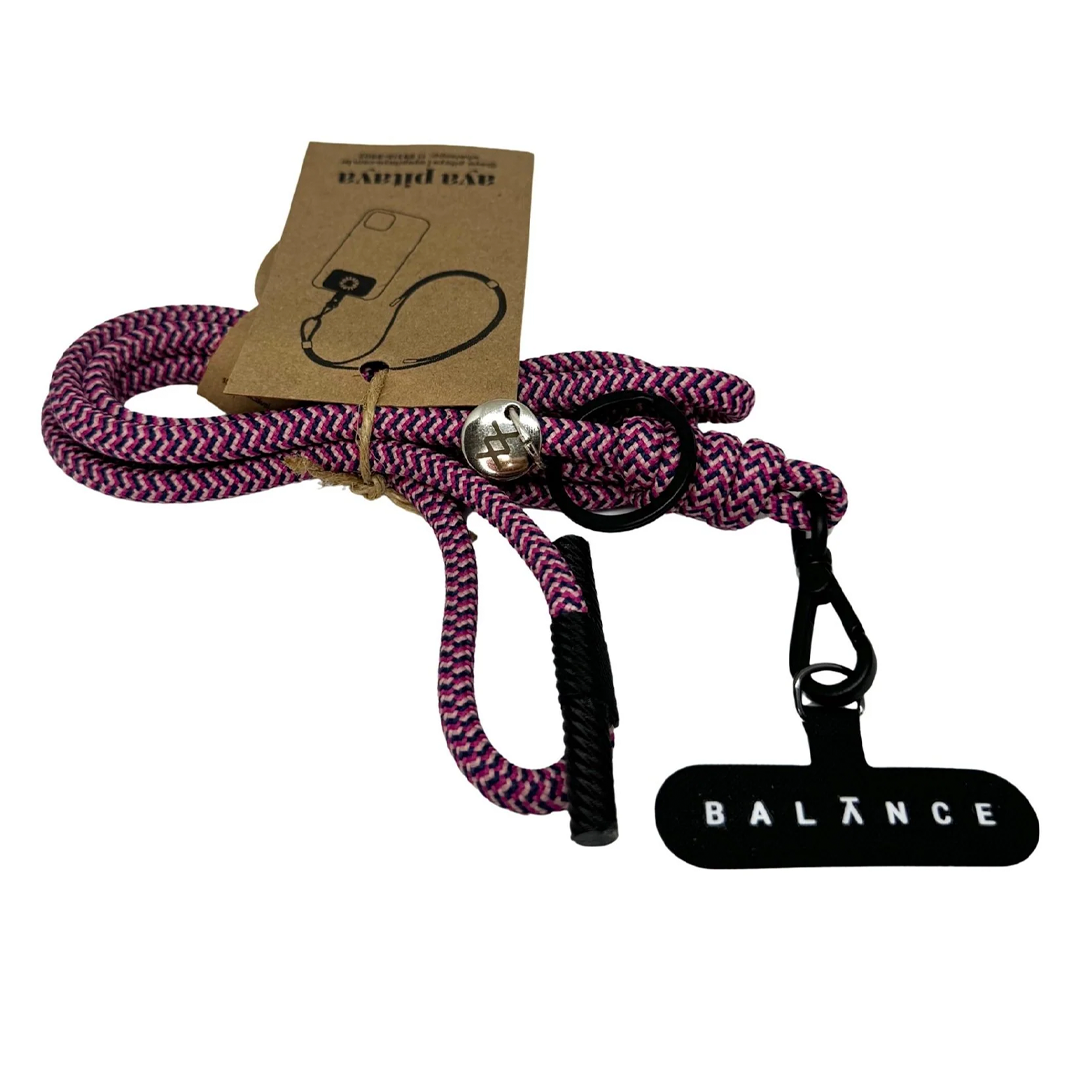 Cordão Multifuncional Balance x Aya Pitaya — Sunset Pink | 2 em 1: pendura celular ou garrafinha