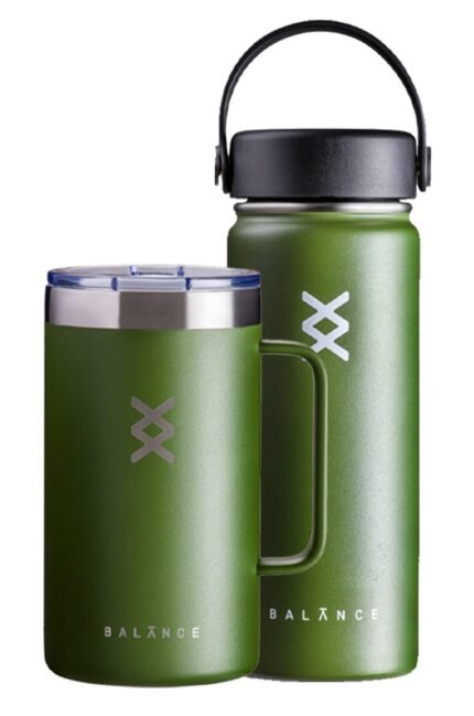 Kit Garrafa 530ml + Caneca 710ml - Verde militar.
